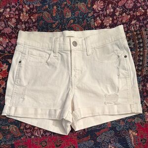 Boyfriend White Jean Shorts